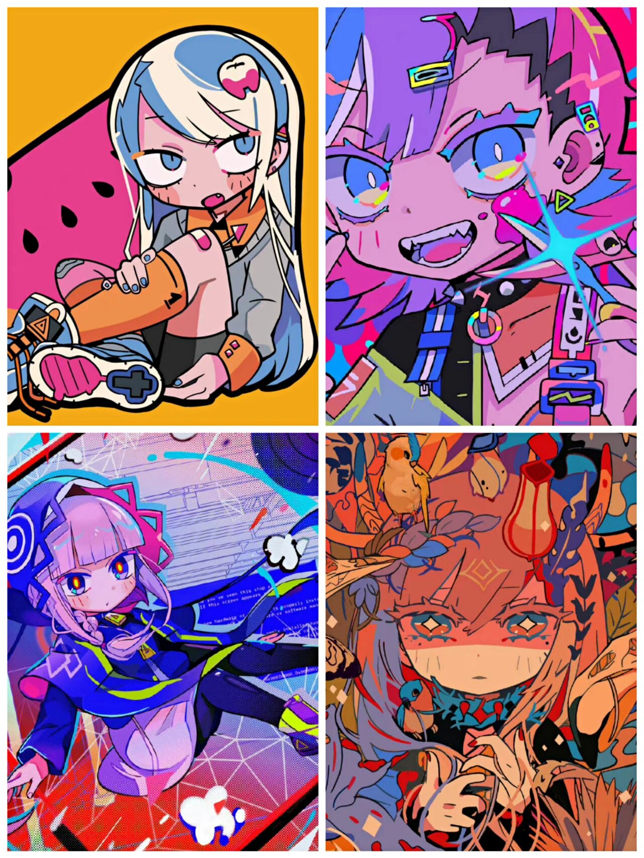 叛逆少女动漫女生插画分享