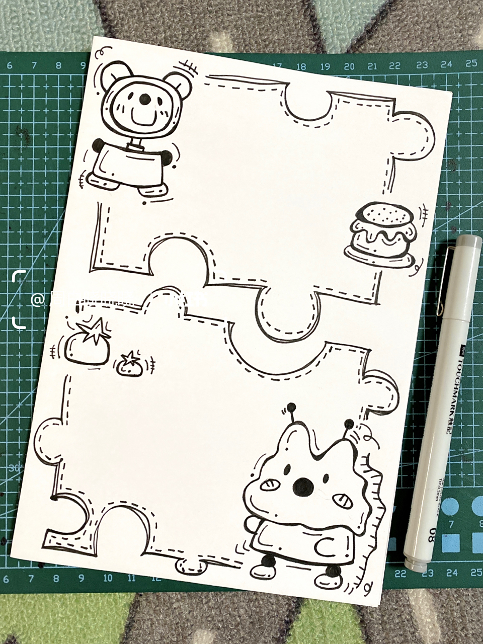 素材 | 可爱06简笔画万能边框94附细节 94手帐,环创,成长手册