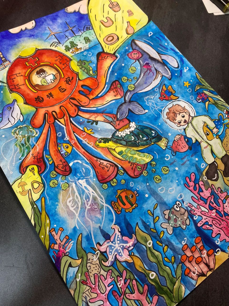 科幻画海洋环境保护宣传 | 手抄报(参赛勿用