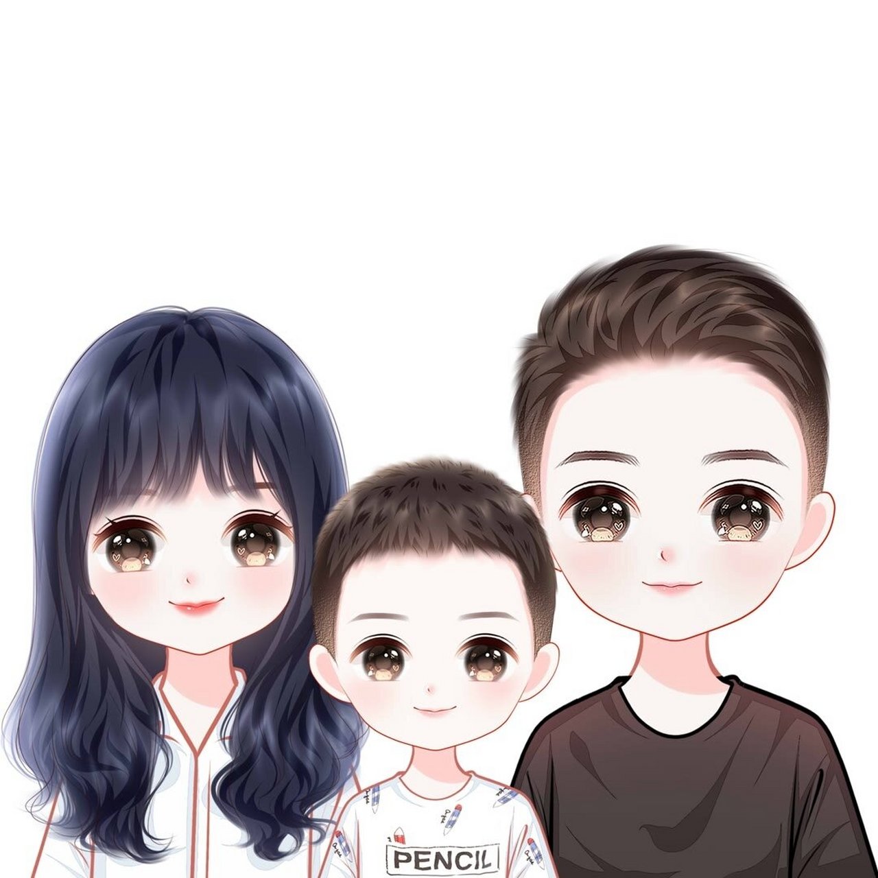 全家福卡通头像男宝女宝卡通可爱头像 愿时间永远停在这一刻,爱你们是