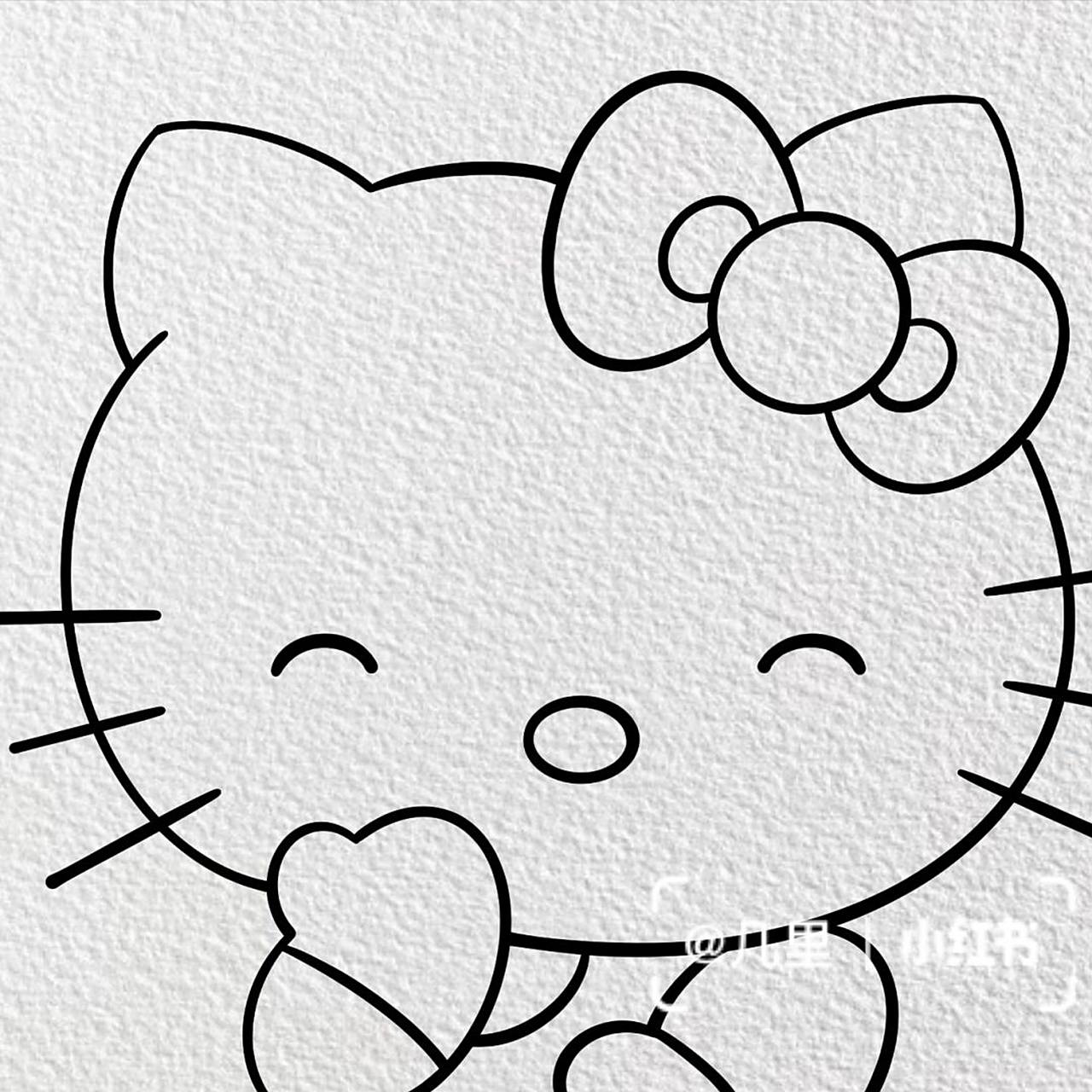 简笔画|【hellokitty】(附过程) 95 95 95 【用具】 44pro