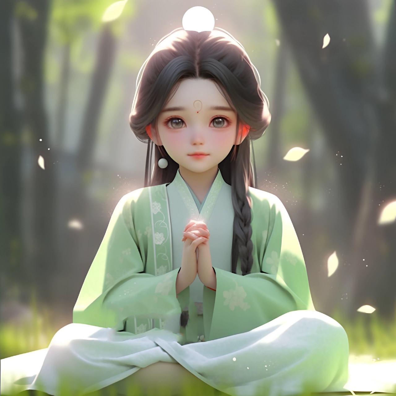 佛系女孩头像92睁眼佛系女孩 菩提本无树,明镜亦非台,本来无一物,何