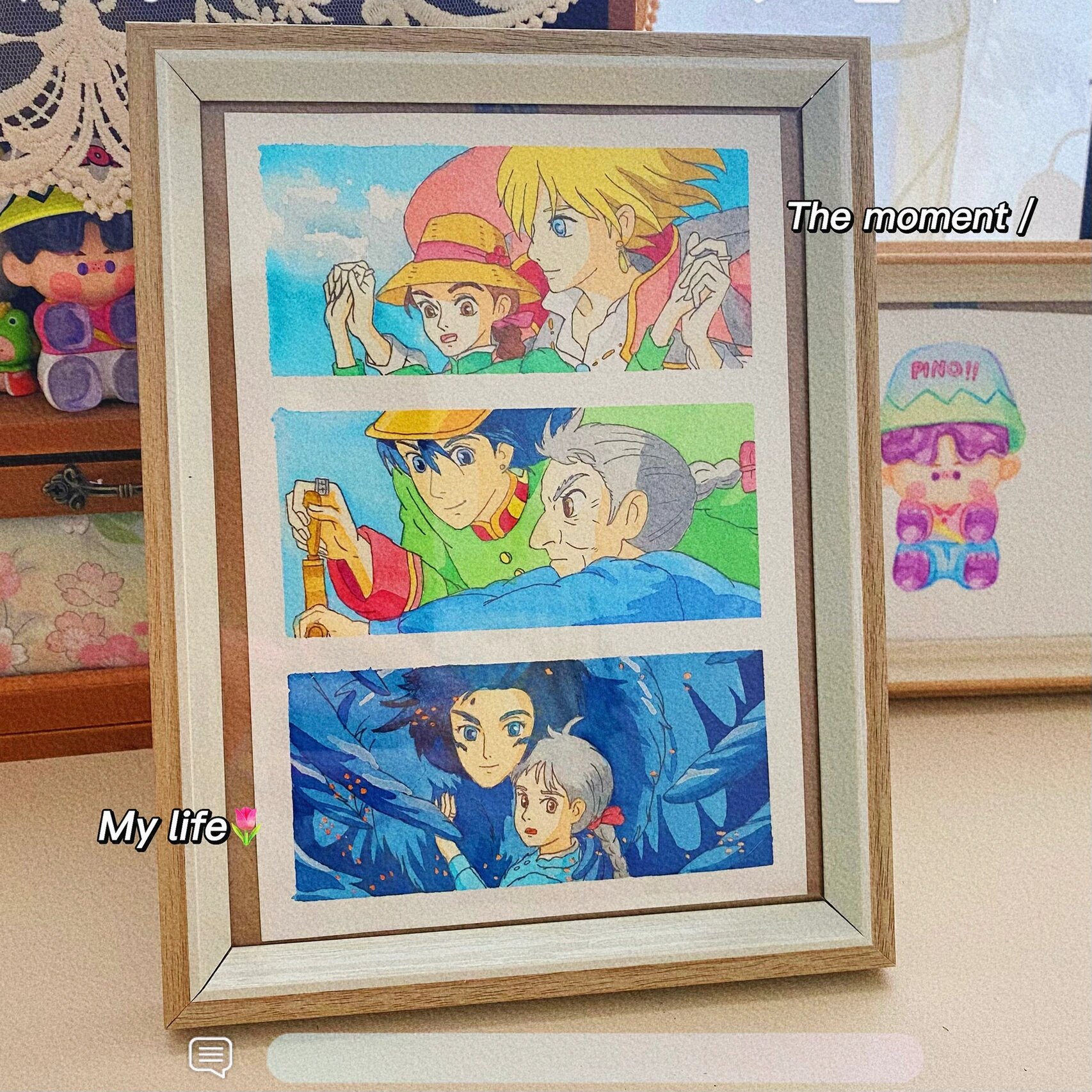 水彩手绘|哈尔的移动城堡(内附线稿)