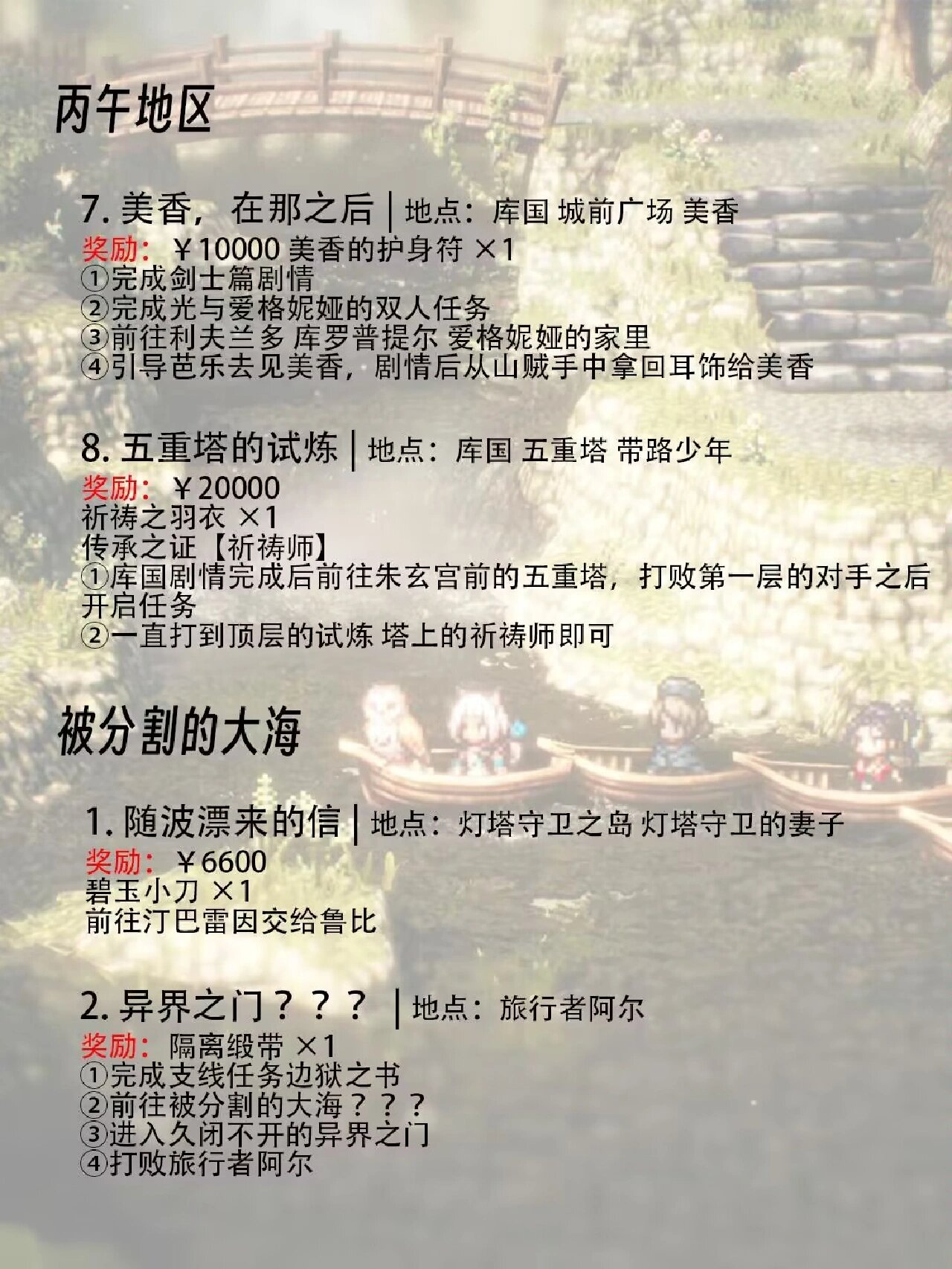 八方旅人2全支线任务攻略汇总