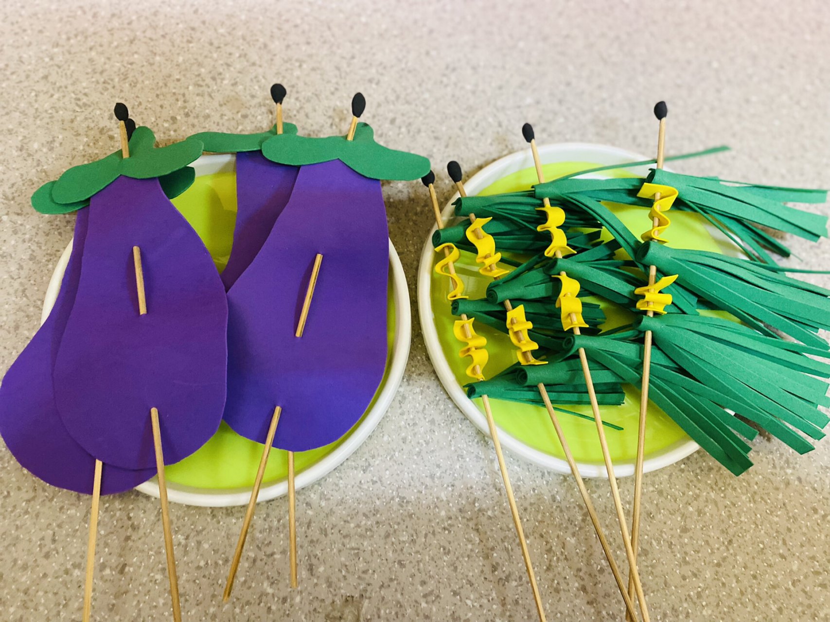 不织布"烧烤" 无纺布食物#烧烤# #幼儿园手工# #不织布手工