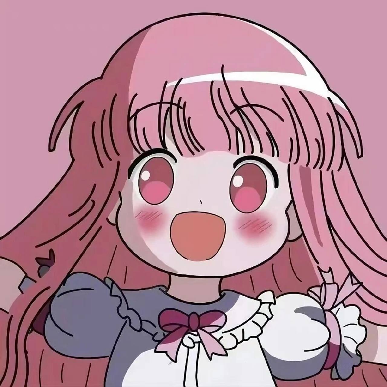 超可爱女生动漫头像|粉色头发