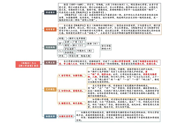 湖心亭看雪结构示意图图片