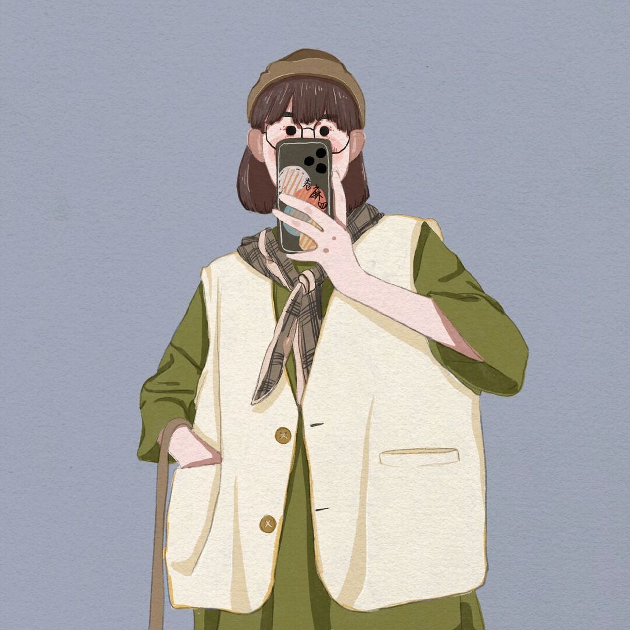 插画 | 头像 |知足且上进,温柔而坚定 图片可做个人头像,个人壁纸