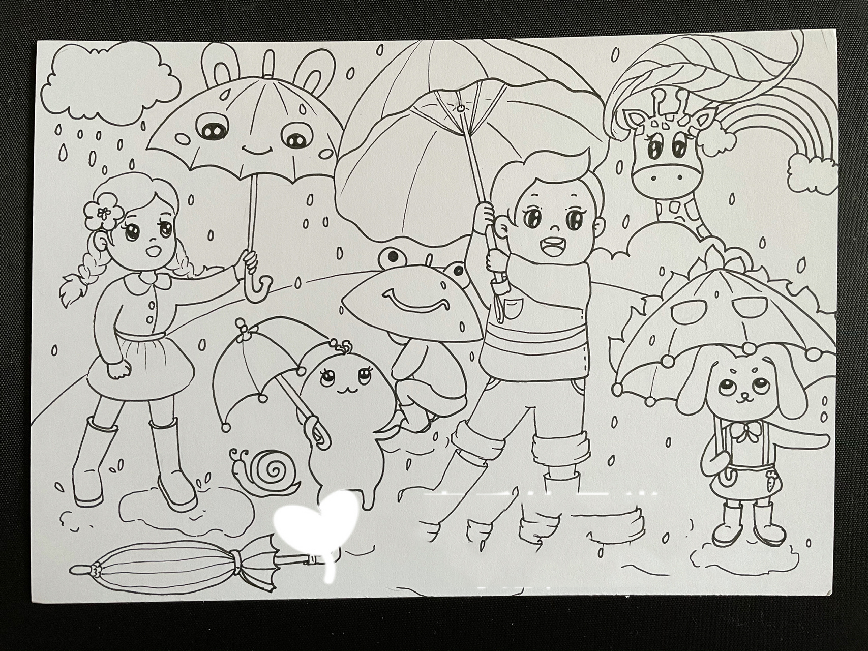 儿童画——下雨天 最近总是下雨 下雨天适合在家画画