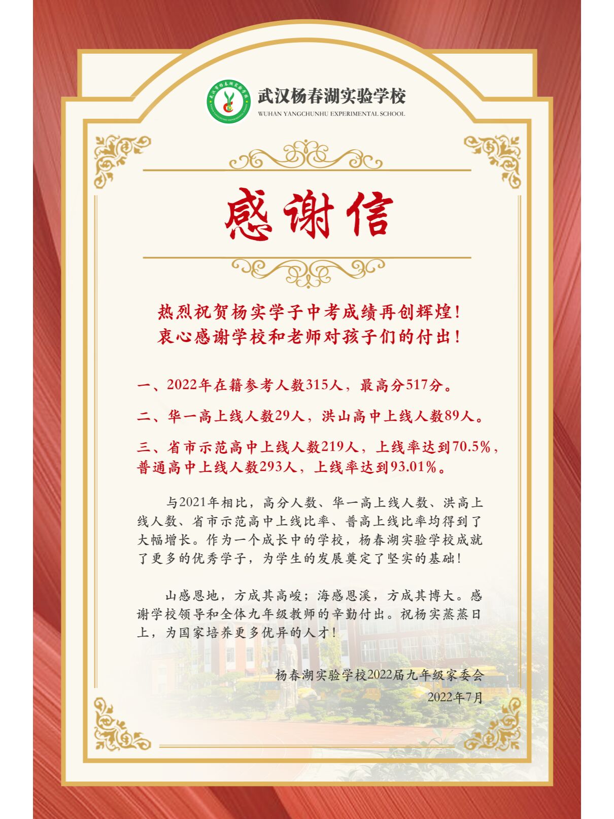 二中广雅,杨实,汉铁等多所学校中考喜报26615