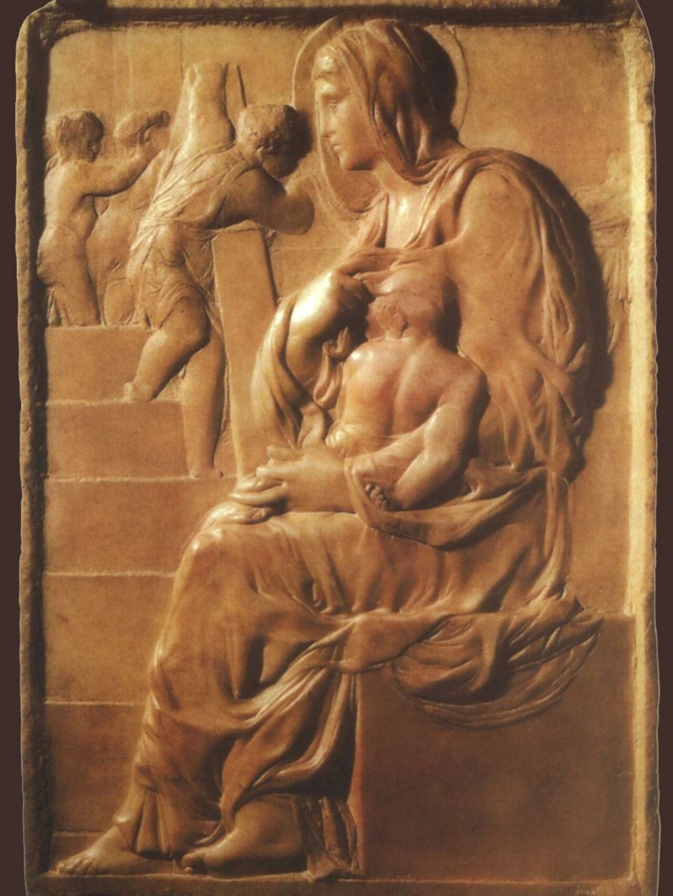 米开朗基罗雕塑作品(下) 1,《台阶上的圣母》米开朗基罗 大理石浮雕