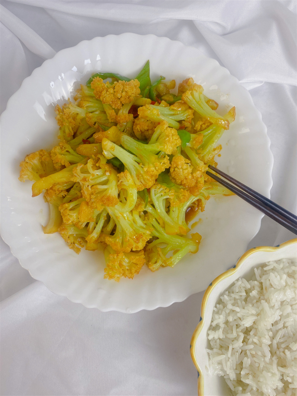 素炒有机花菜 脆爽又下饭6015 95素炒没有一点肉,吃着更清爽哦!