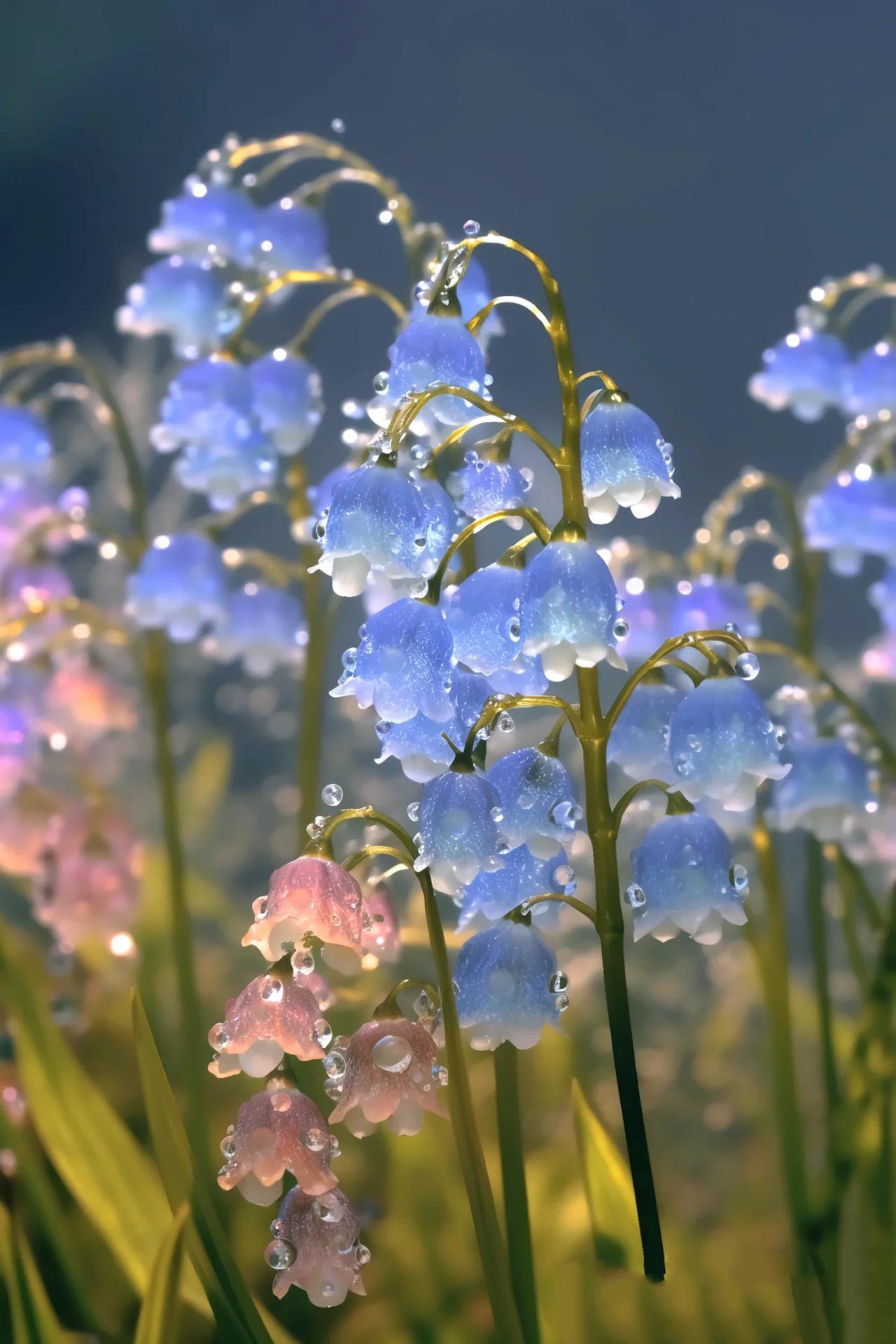 蓝色铃兰花图片