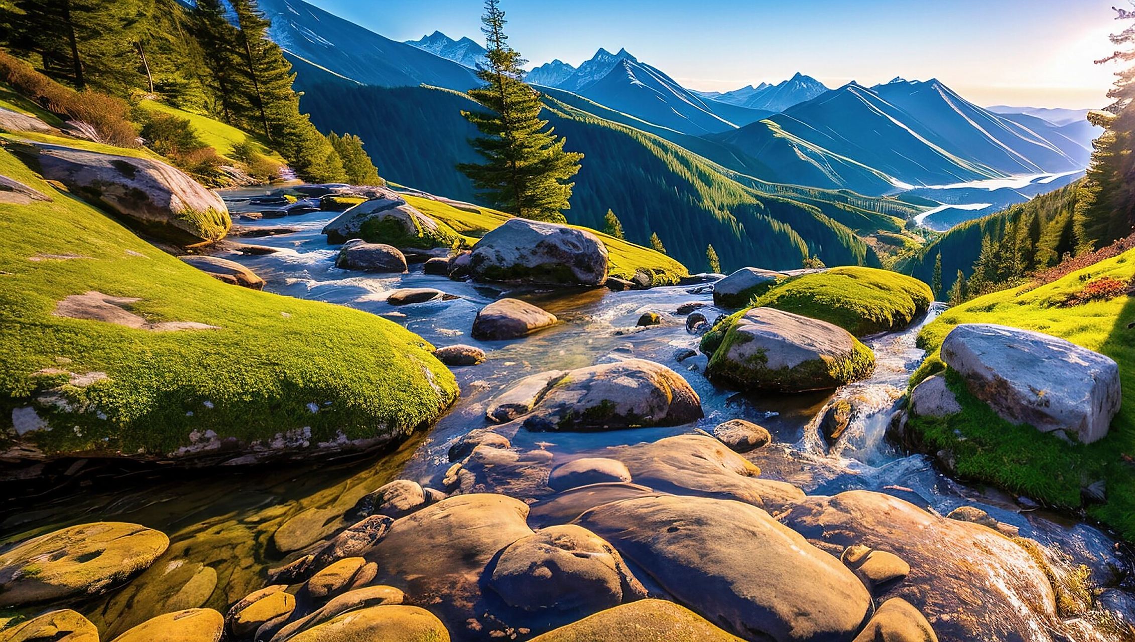 山中美景横屏自然景色