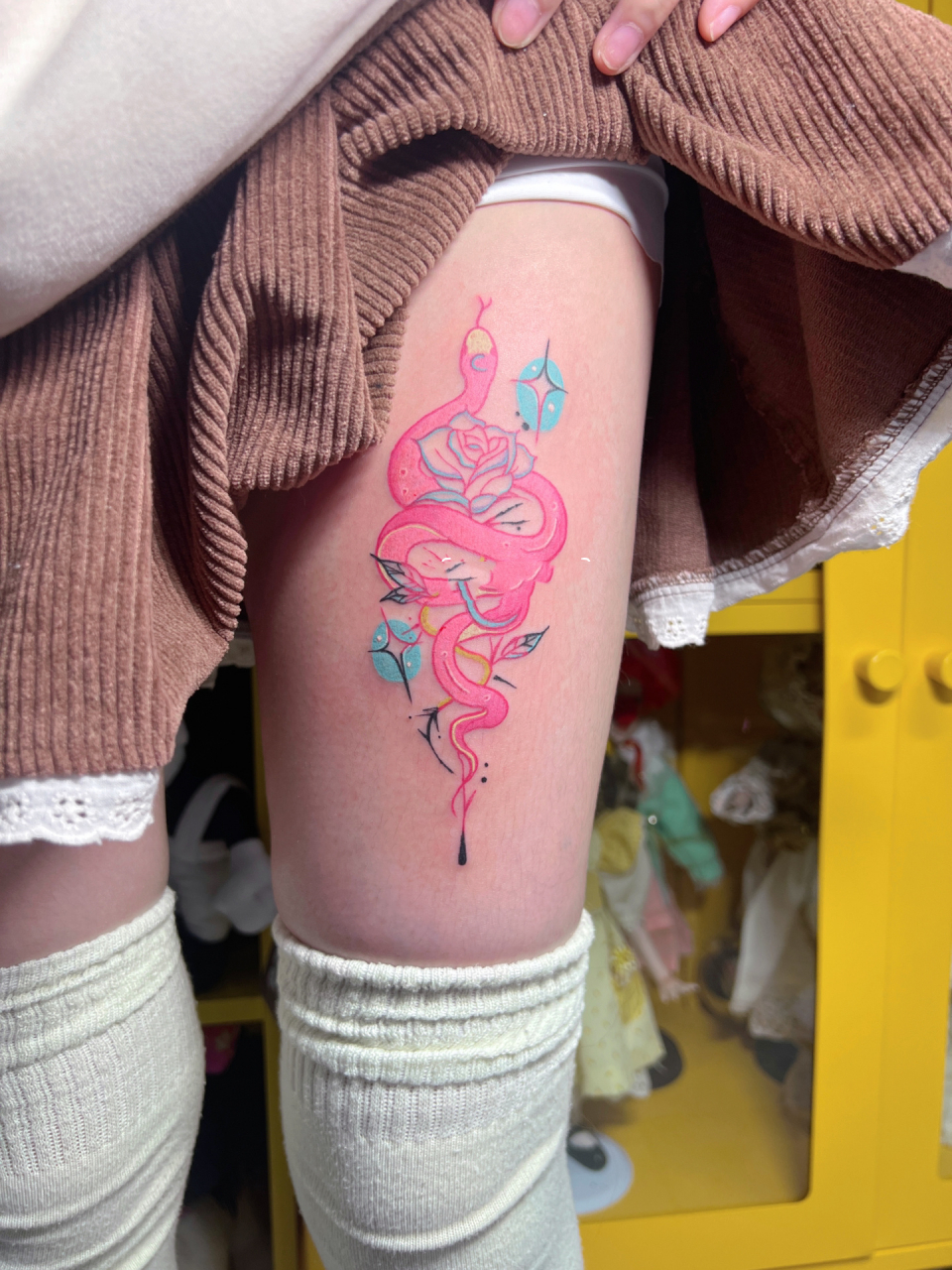 蛇与玫瑰|成都纹身|小清新纹身|蛇纹身图案 74不可以盗图和私自拿图