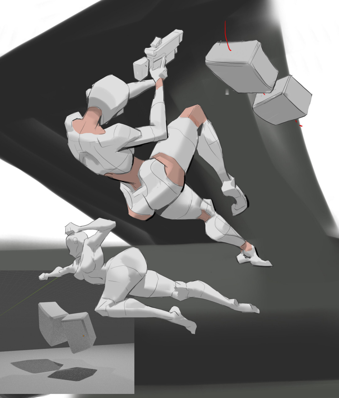 tenten女性跳跃动态演示 跳跃动作在人体动态里是很常见也比较重要的