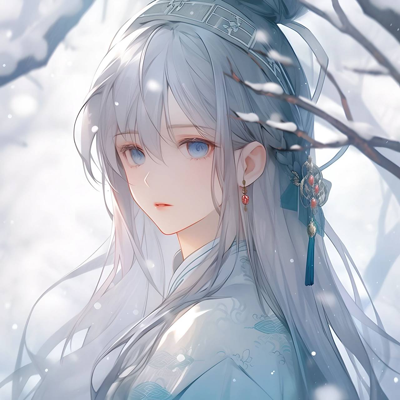 我与飘雪一同来见你‖清冷古风女生头像