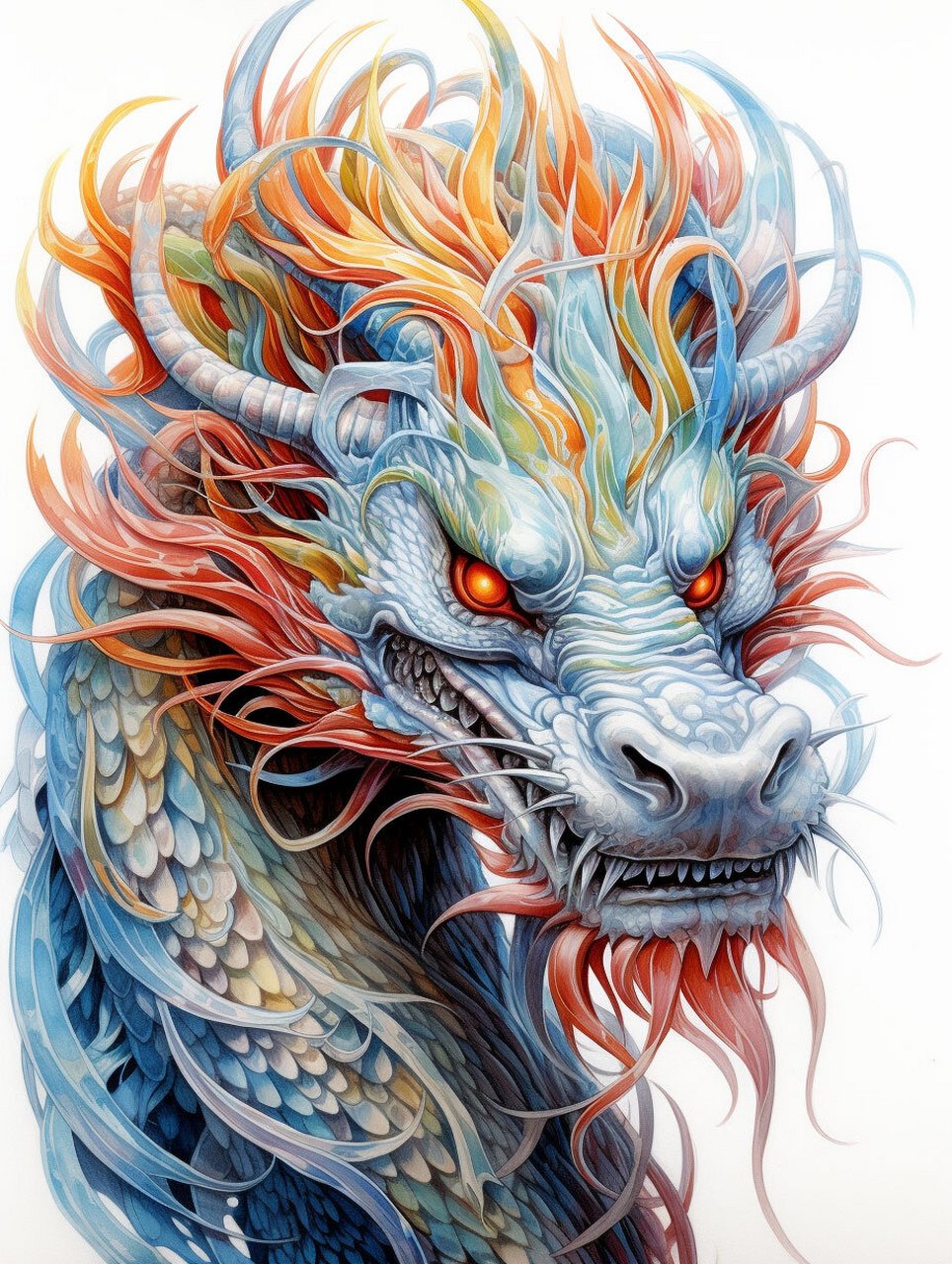 彩铅画龙来点颜色看看 彩铅的色彩给人一种不一样的感觉#彩铅画#02