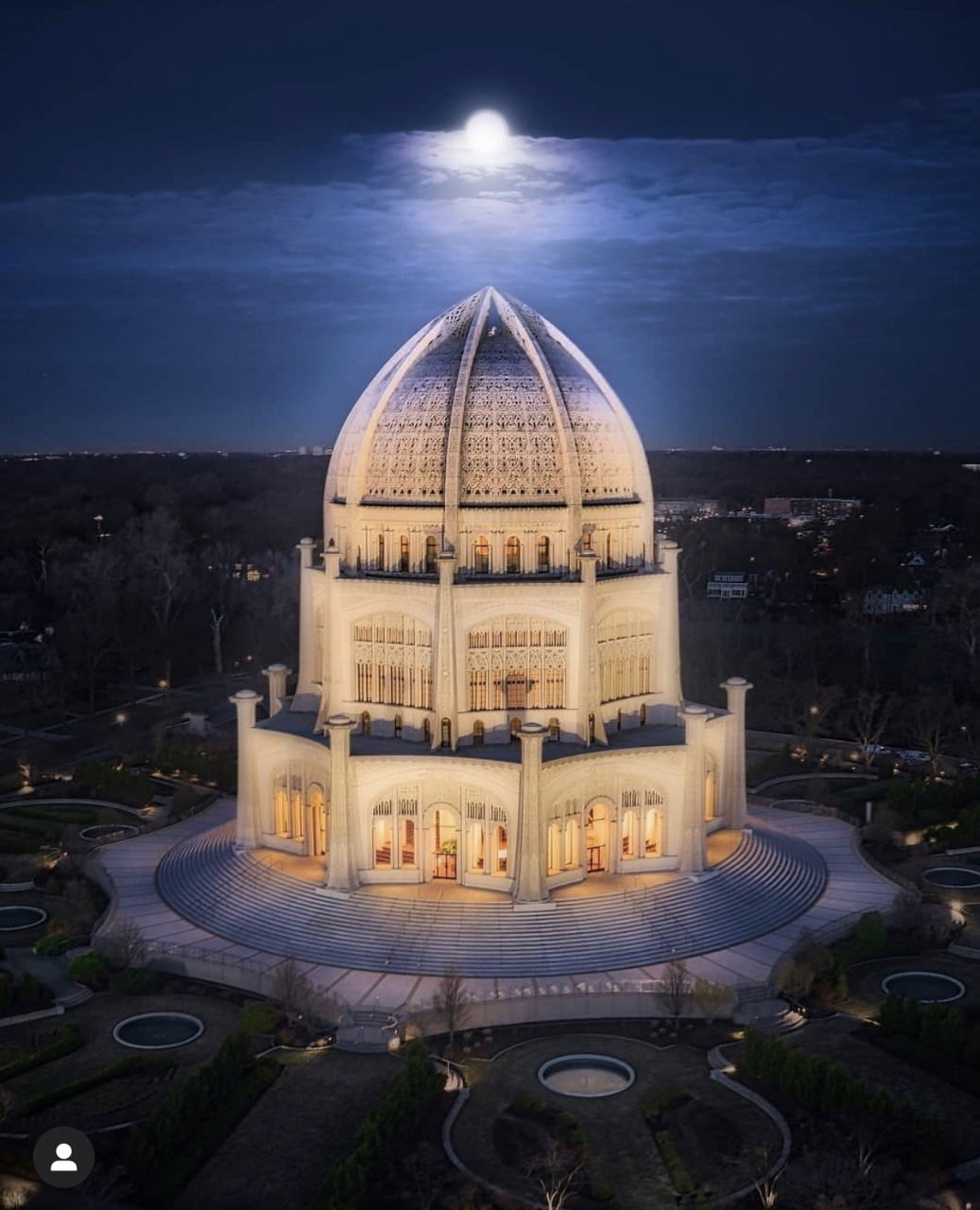 芝加哥必去 巴哈伊灵曦堂 98巴哈伊灵曦堂 baháí house of
