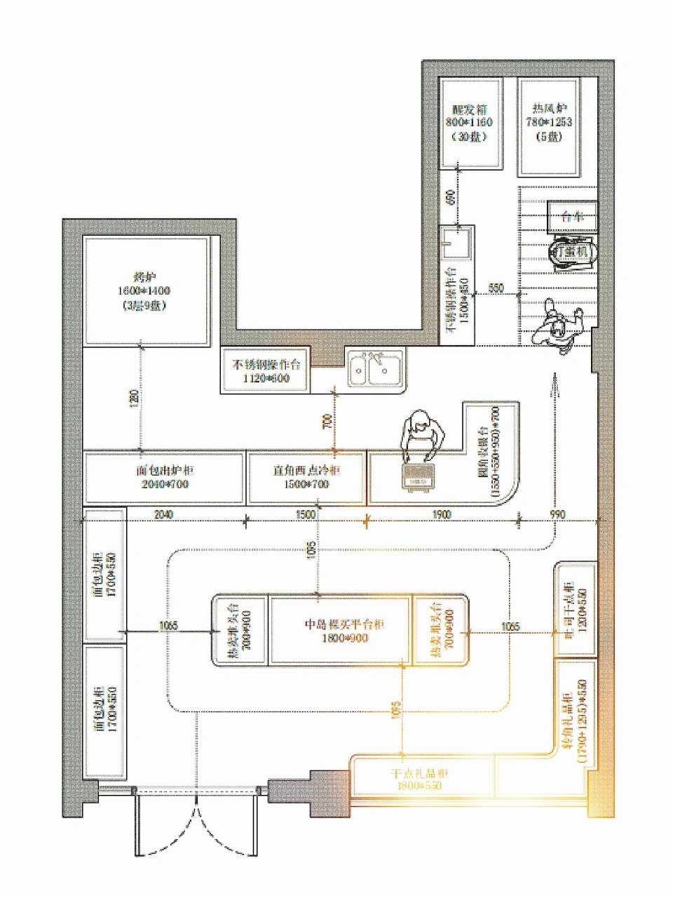 蛋糕房的平面设计图图片