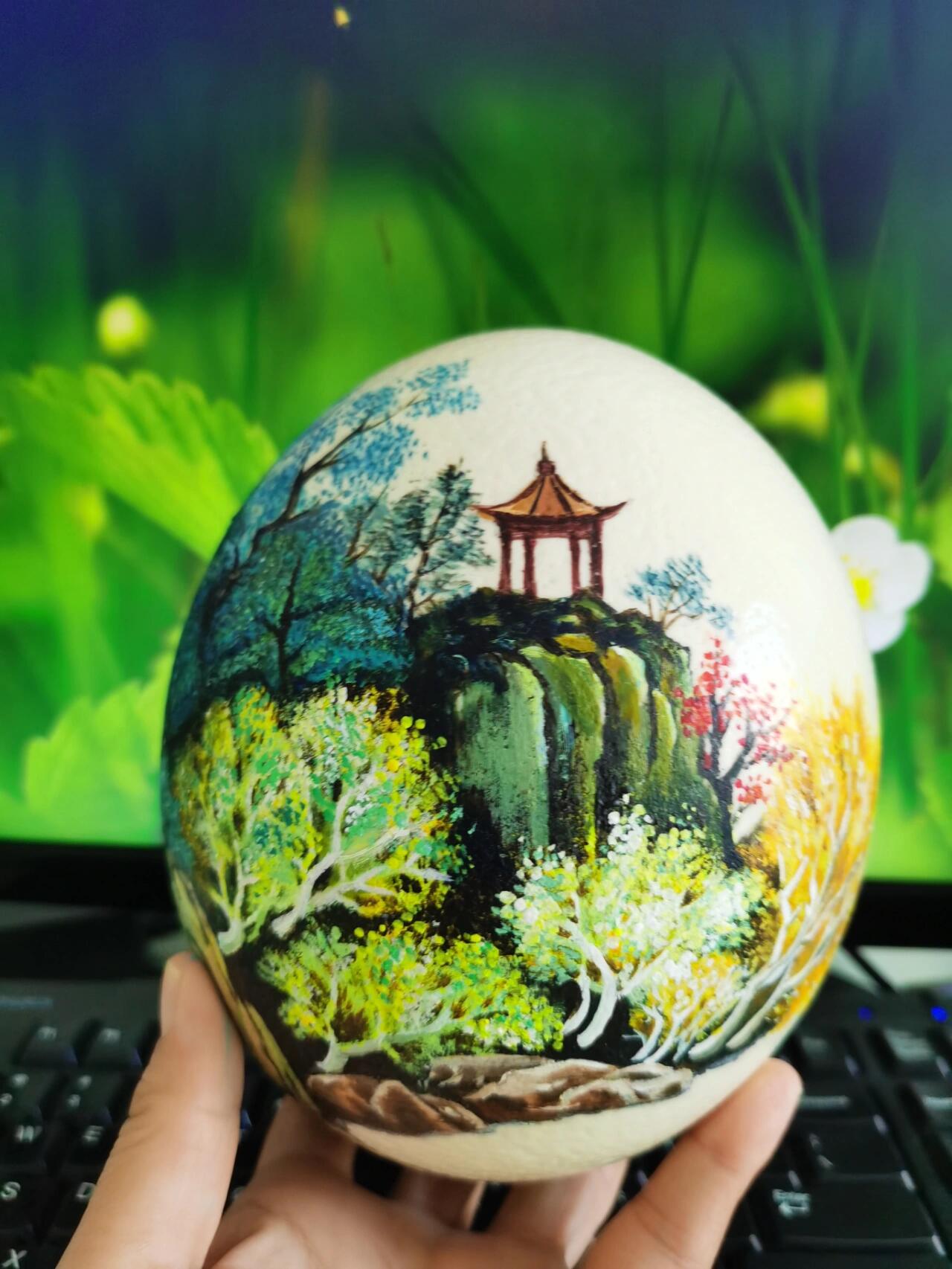鸵鸟蛋手绘