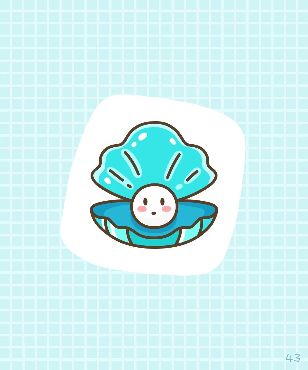 简笔画教程·海底世界·贝壳珍珠