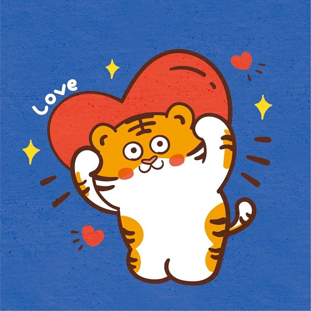 2022虎年ip头像原创插画可爱卡通胖虎宝宝头 ip虎萌萌简介:元气可爱