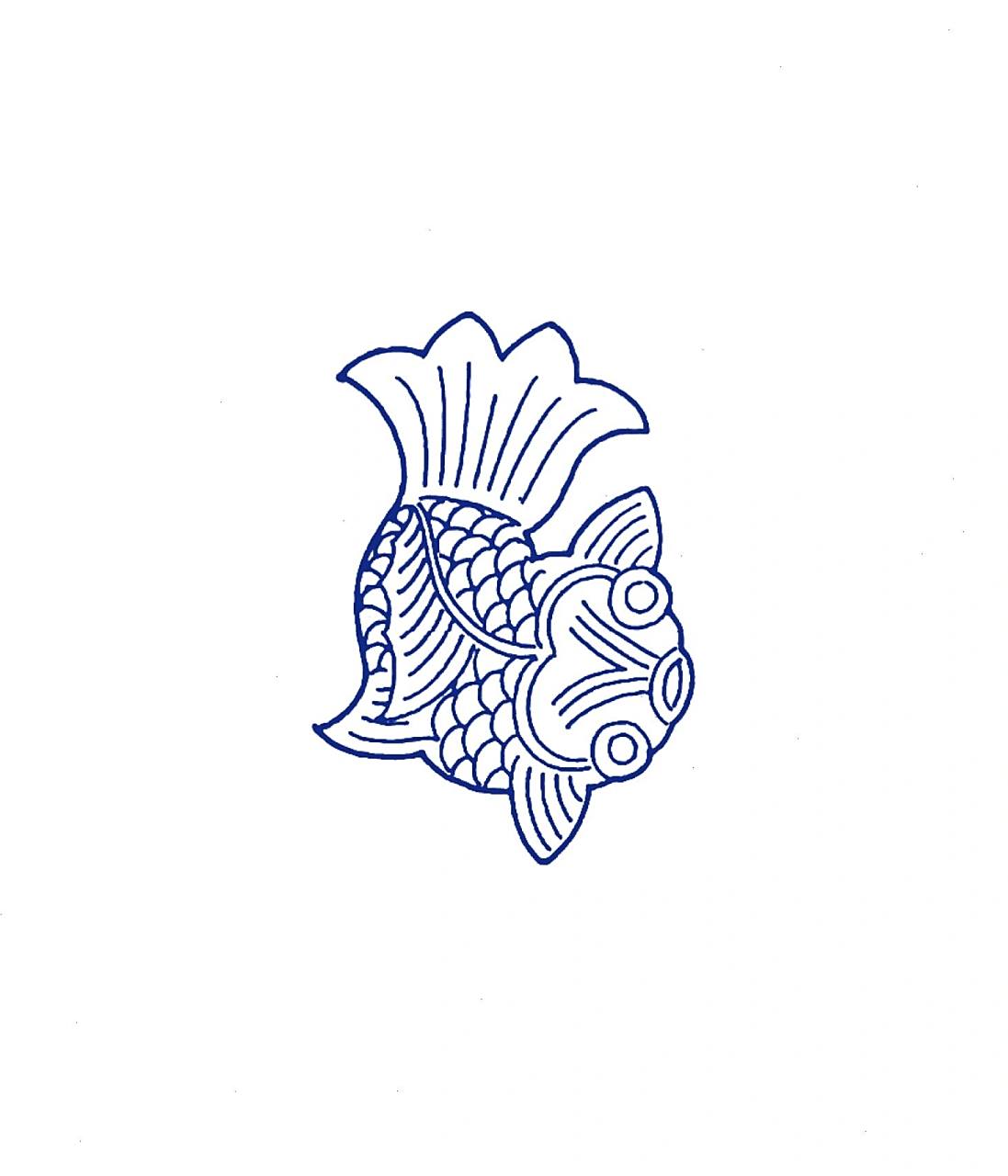 传统古典图案纹饰-鱼纹(五) 鱼纹是中国传统寓意纹样,图案表现为鱼的