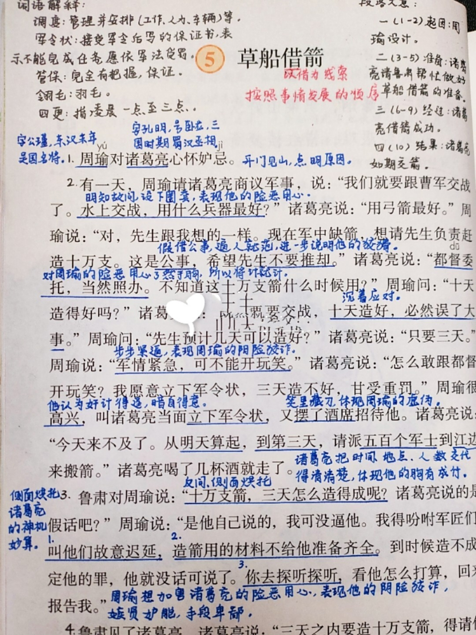 统编版五下语文《草船借箭》课文笔记 从今天开始更新第二单元的内容