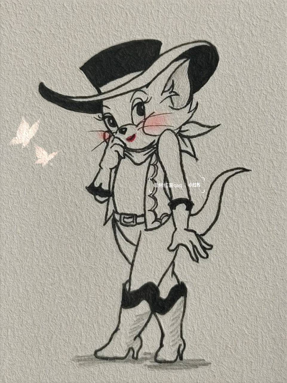 塔拉简笔画教程 #手绘# #猫和老鼠# #简笔画# #猫和老鼠# 已更新[亲吻