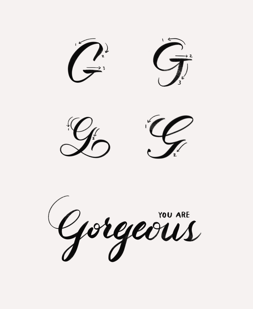 英文书法|g的20种写法 📖大写字母g在书法里常看起来像小写g,但是