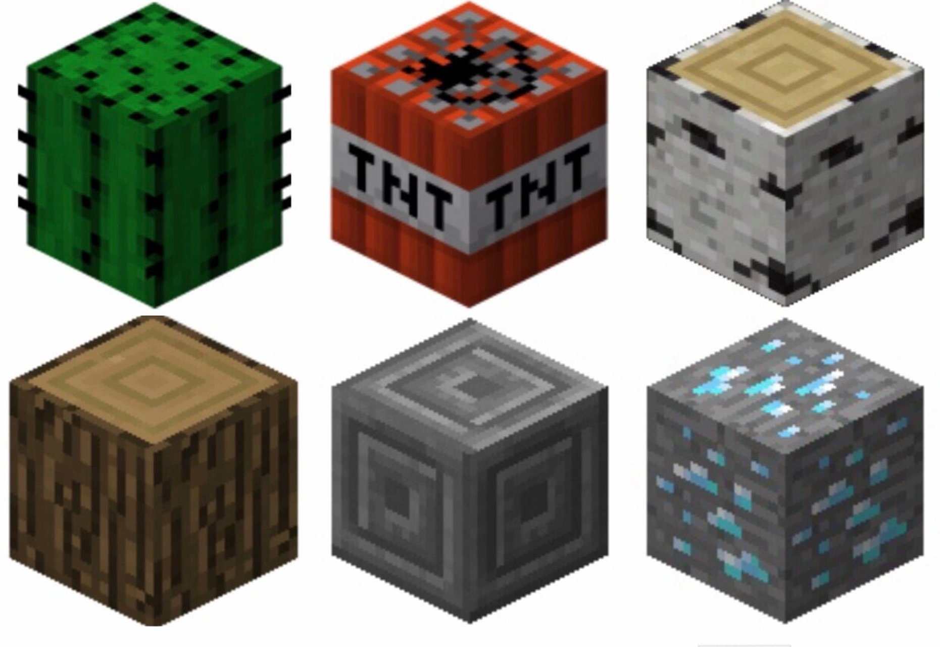 【立体拼豆 | 图纸】mc方块*6-第76弹 第一弹(大概 六个mc小方块