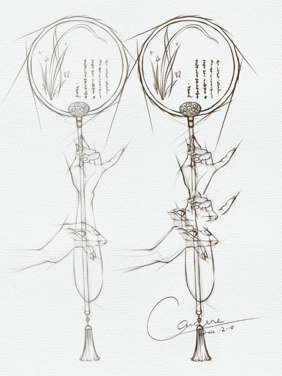 古风兰花指手绘图片