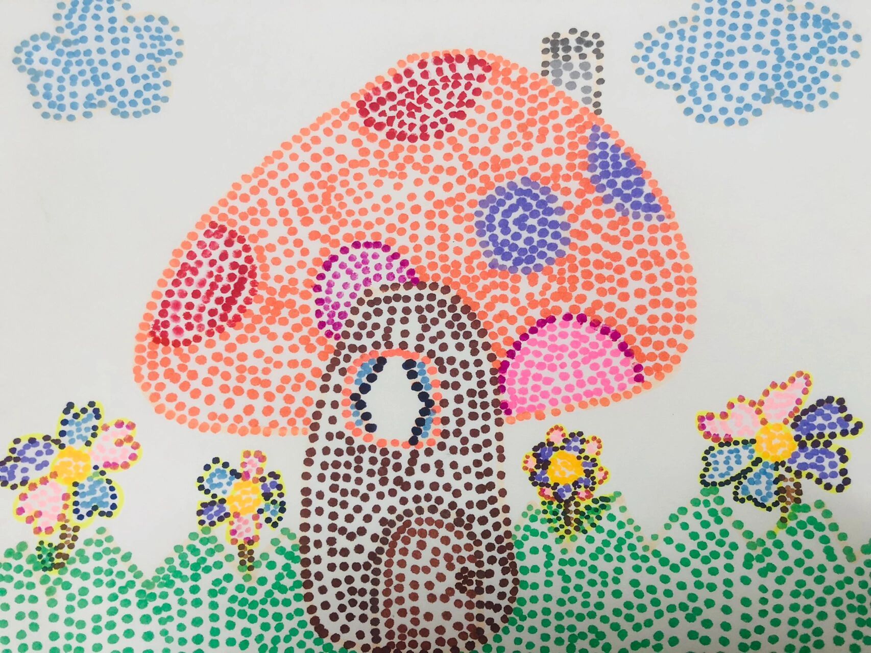 苏少版小学美术三年级上 《点彩游戏》学生课堂作业