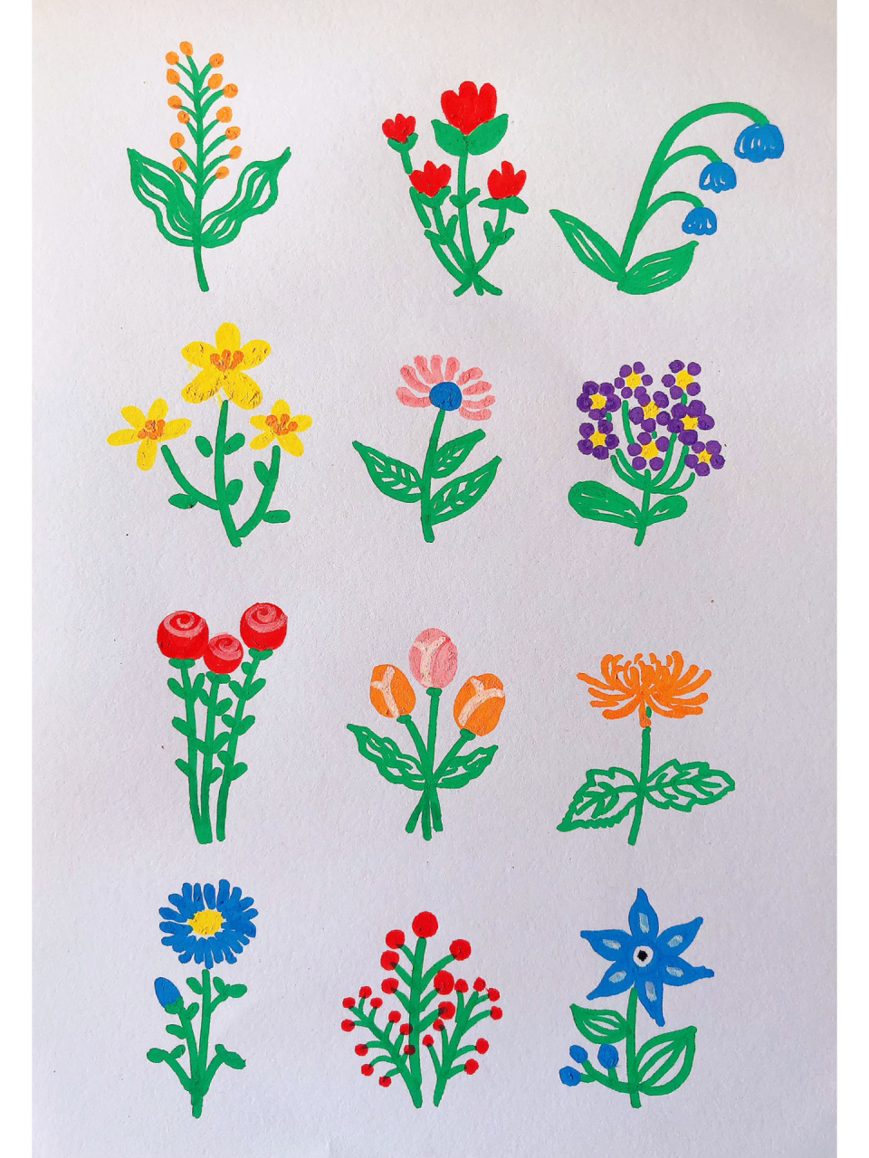 马克笔画花卉 儿童图片