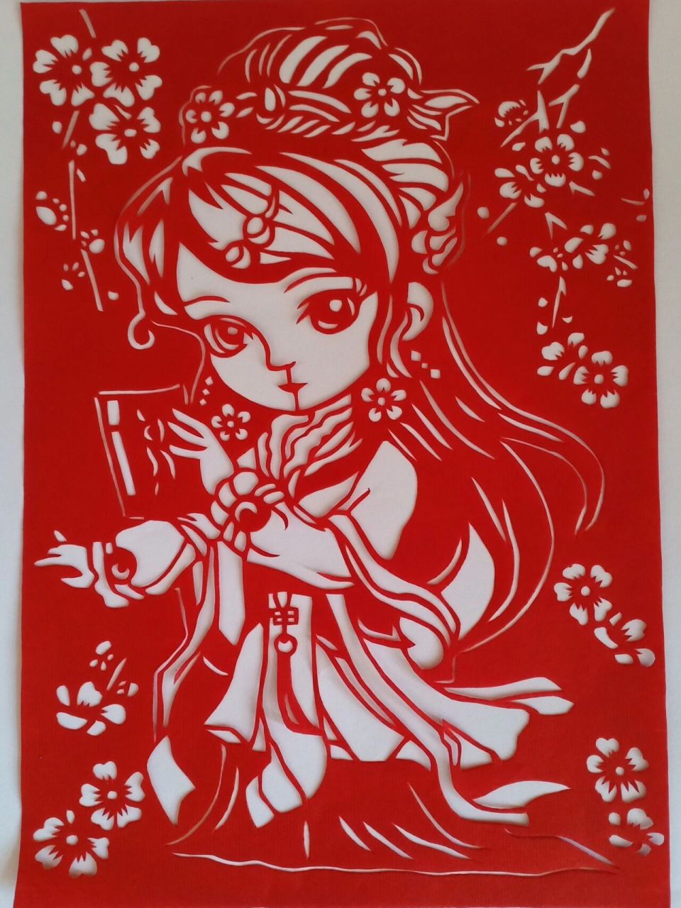 【刻纸欣赏】阴刻古风人物