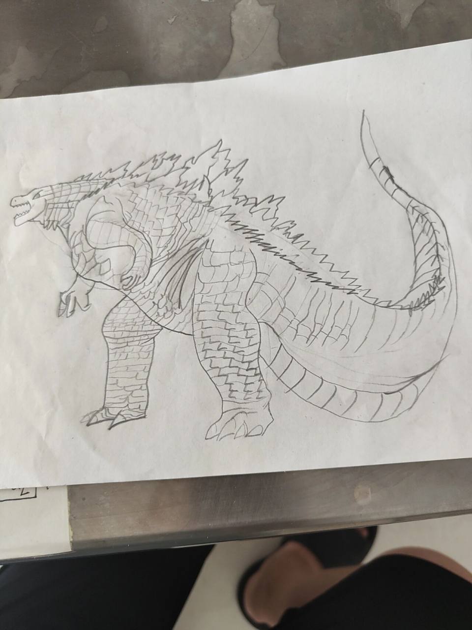 画哥斯拉 第一次画,不太好.请点个赞支持一下.