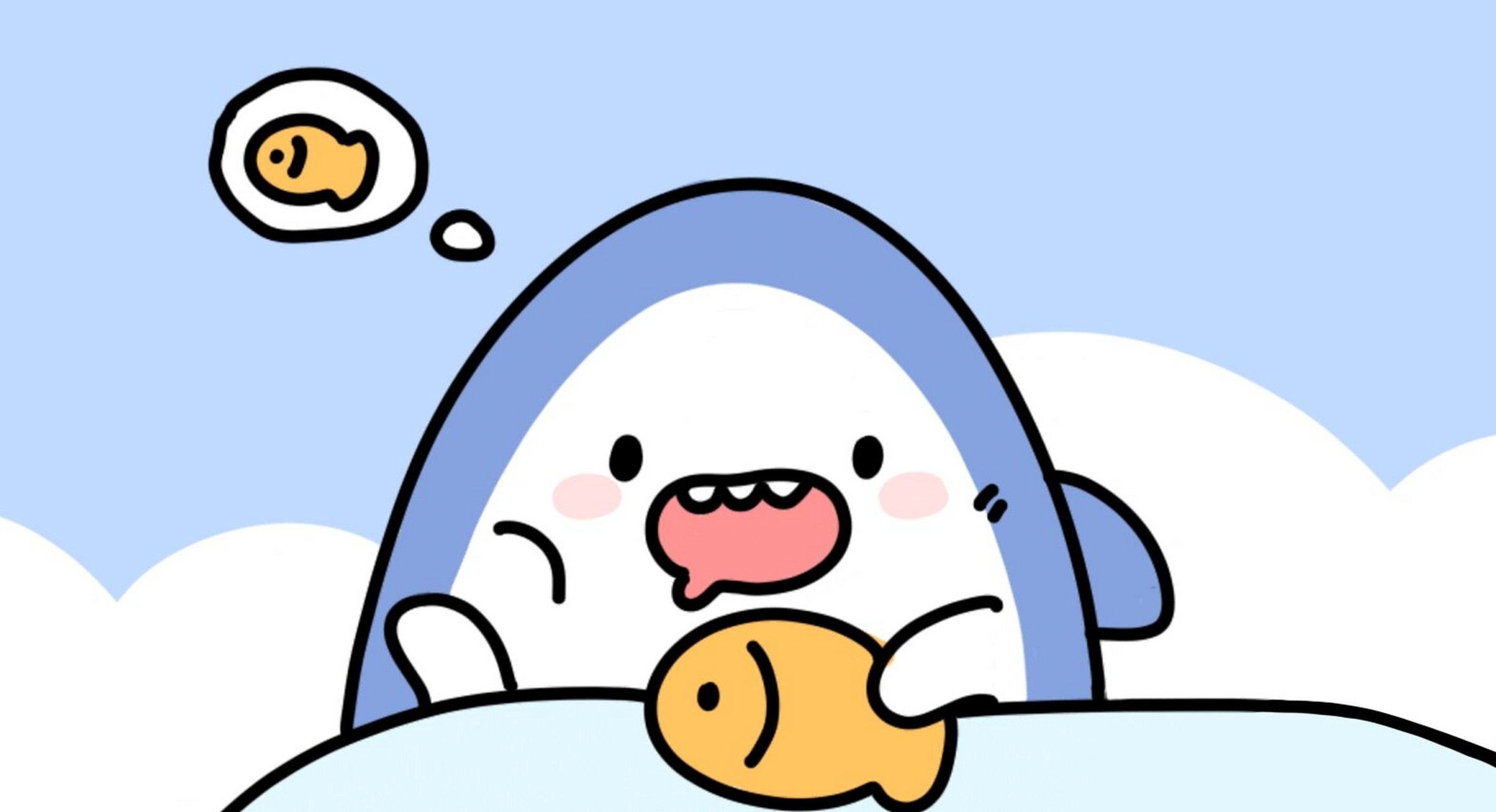 超萌的鲨鱼头像和壁纸来啦 可爱鲨头像壁纸