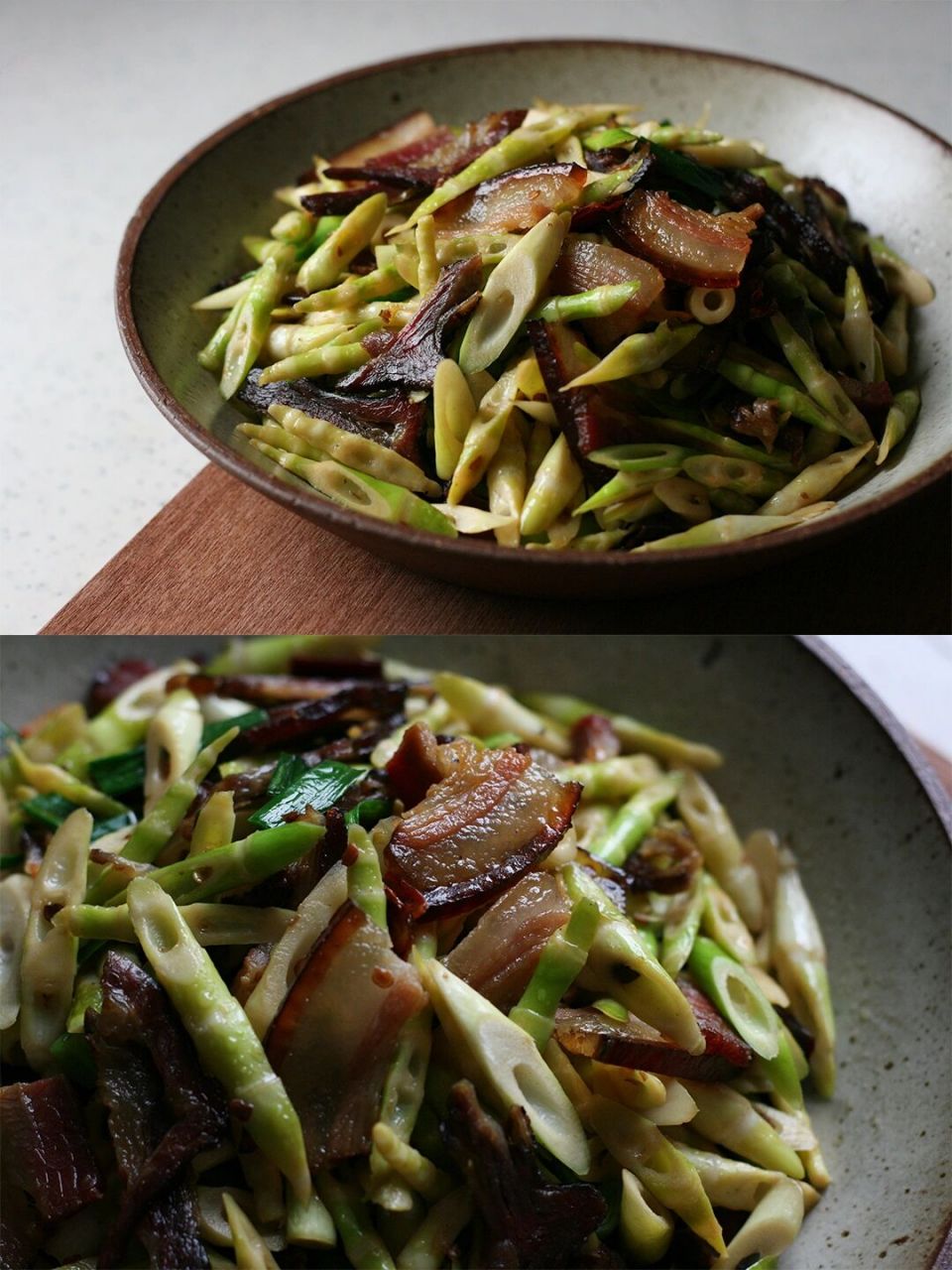 100种应季食材与吃法20|水竹笋 春天的味道=各种野菜 腊肉.
