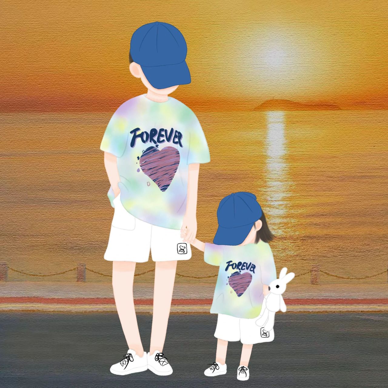 亲子情侣头像(女宝版)