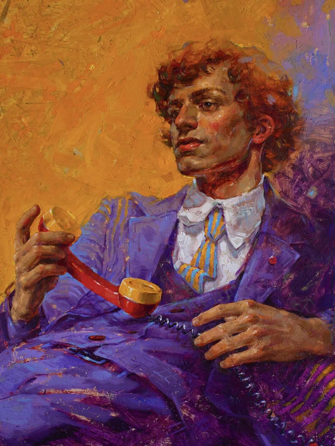 能把男性油画人物画得这么生动的很少见