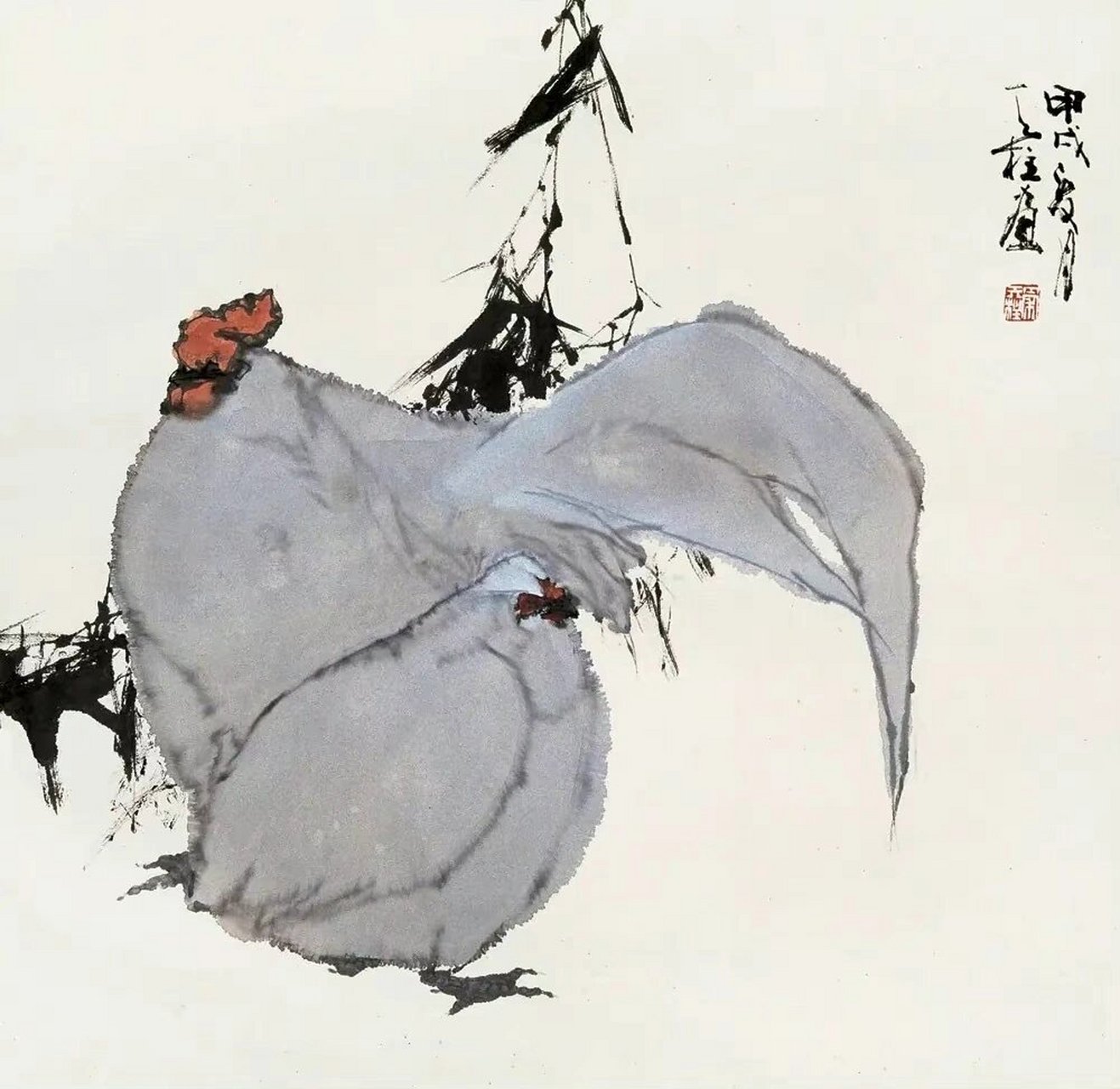 秦天柱(1952-)中国花鸟画领域一位旗帜性人物,其笔下的作品墨趣叭然