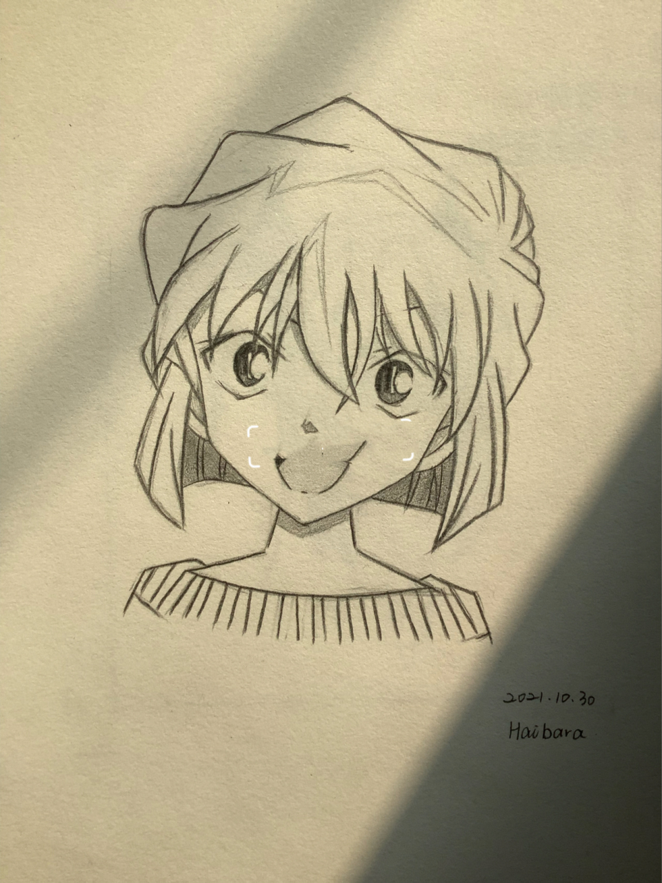 灰原哀(临摹) 名侦探柯南 哀酱 动漫手绘临摹 时间过得越久人心的距离