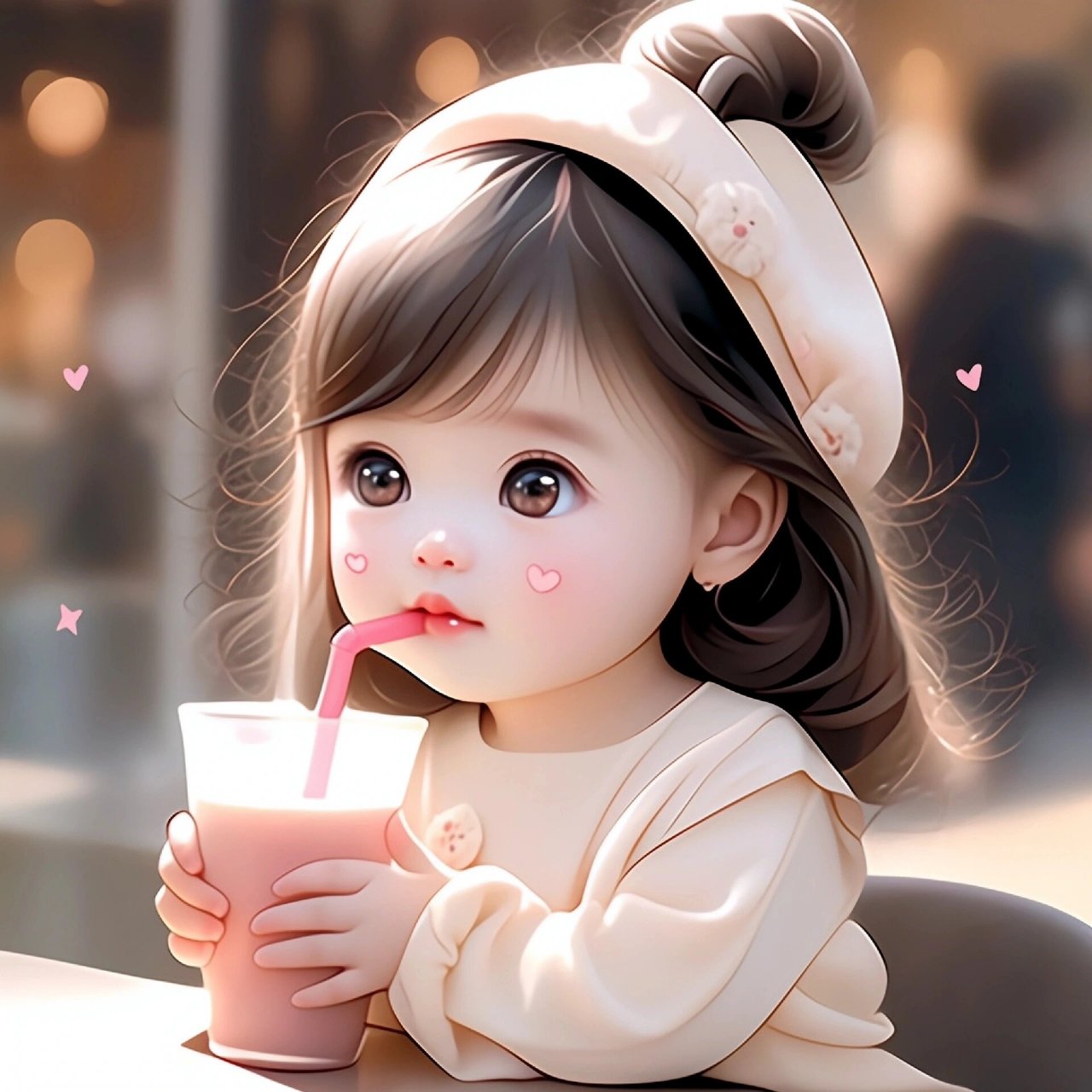 卡哇伊的卡通女生头像 忧愁的有点萌#头像# #微信头像# #优质头像