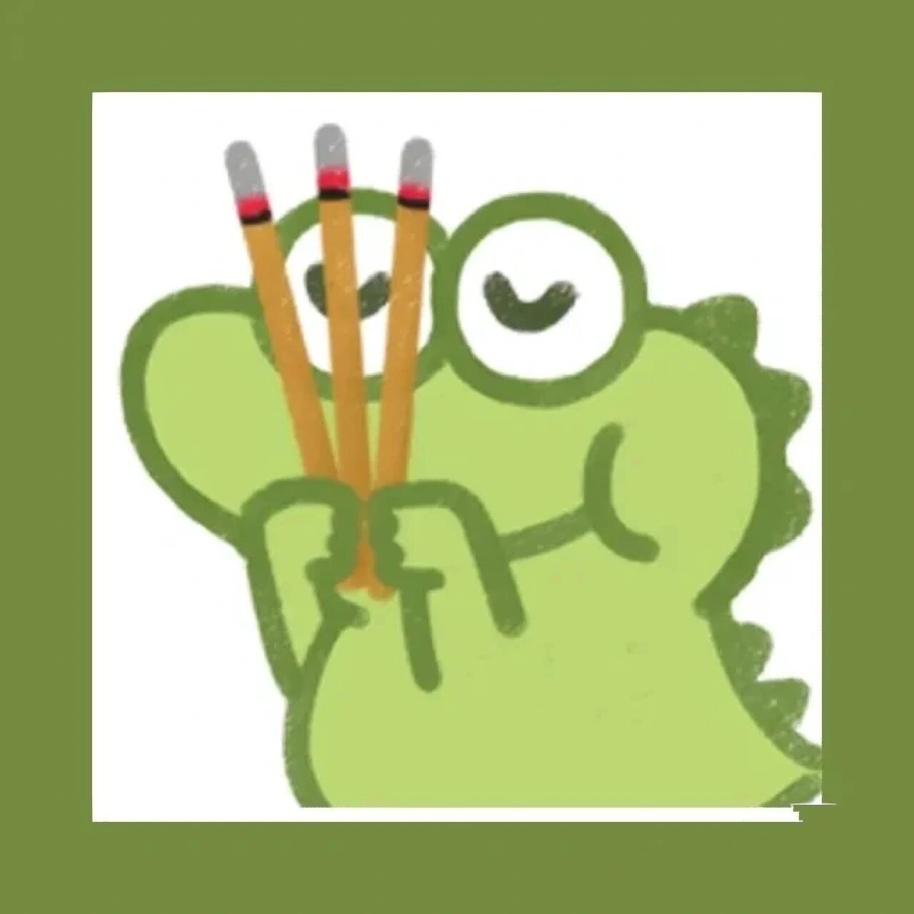 绿色可爱小恐龙三人闺蜜头像