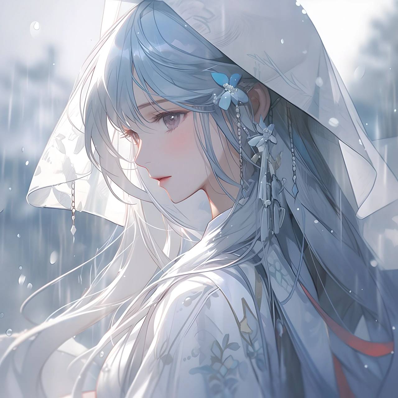 我与飘雪一同来见你‖清冷古风女生头像