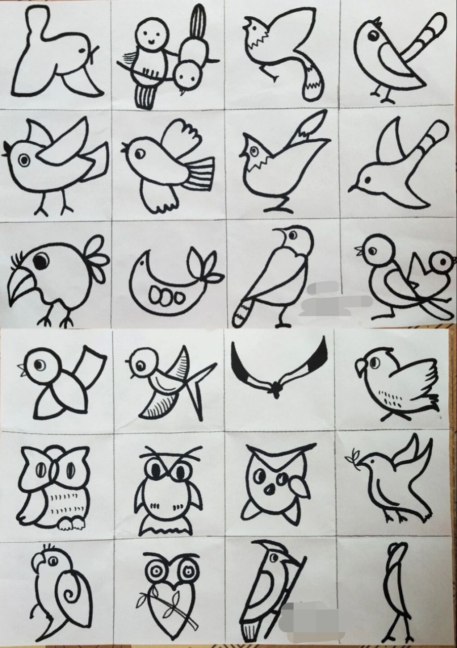 简笔画 禽鸟类08 禽鸟类动物简笔画
