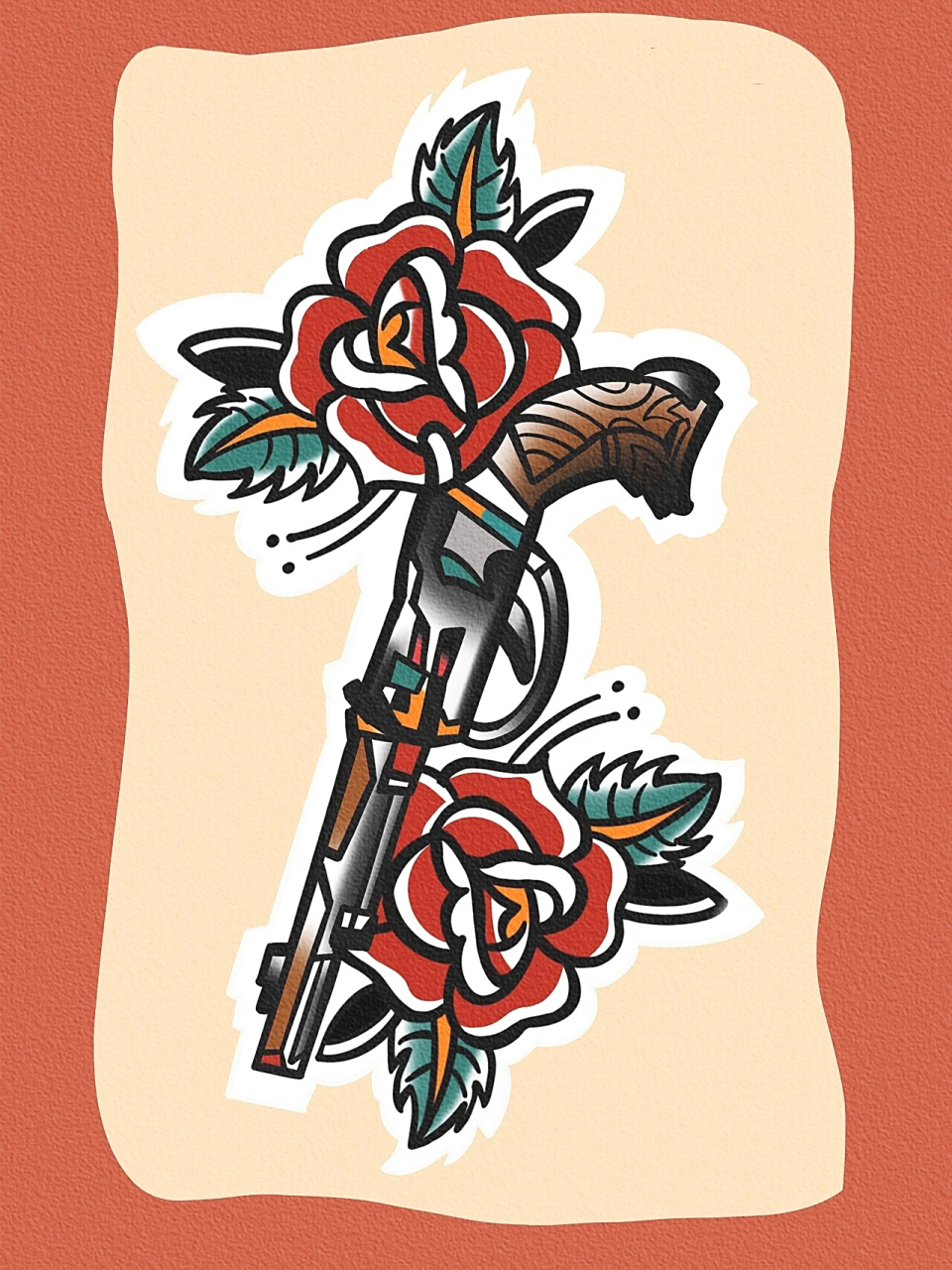 旧纹身翻新|oldschool风格|枪与玫瑰 新的一年 让纹身也焕然一新 在旧