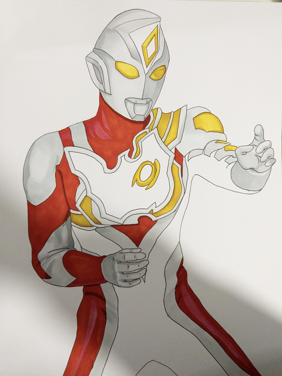 马克笔手绘德凯奥特曼 马克笔手绘奥特曼,整体来说还是比较难画,尤其