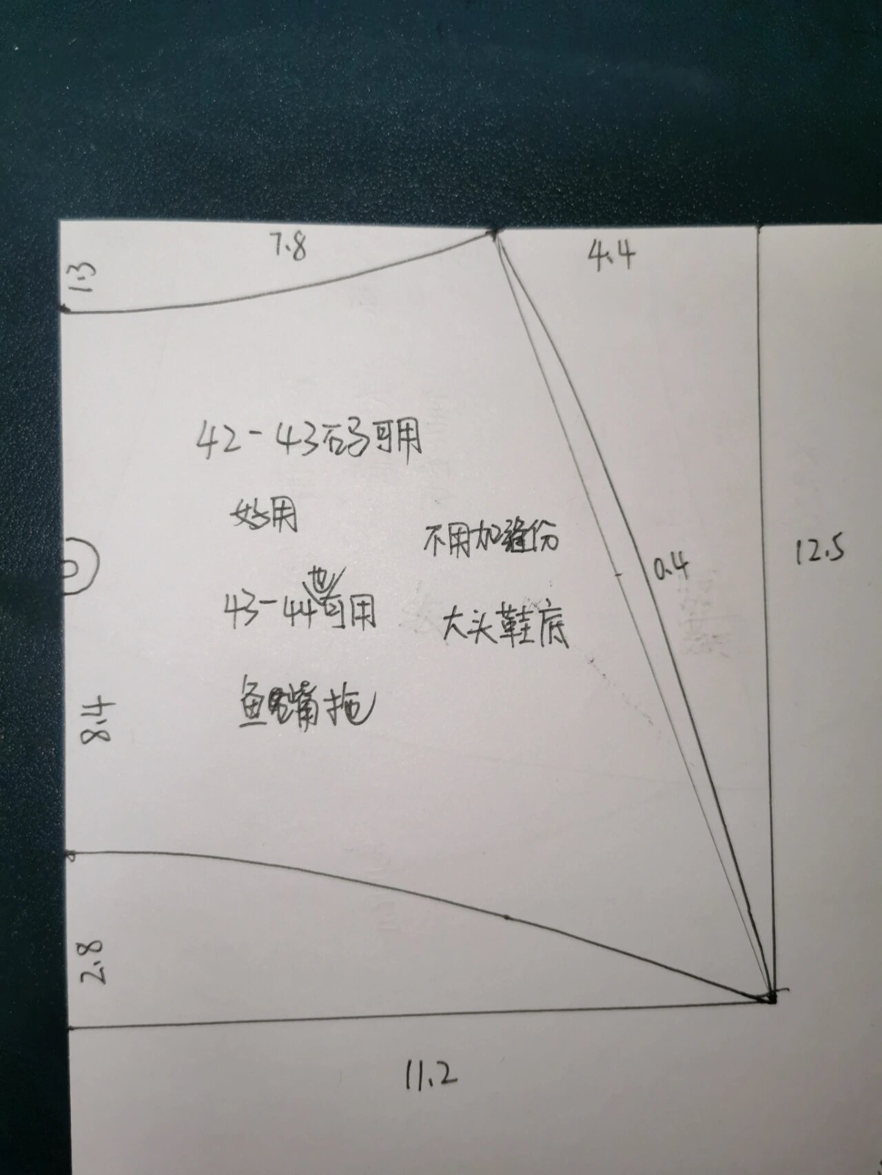 手工拖鞋裁剪图 以前鱼嘴拖的裁剪图舍弃掉